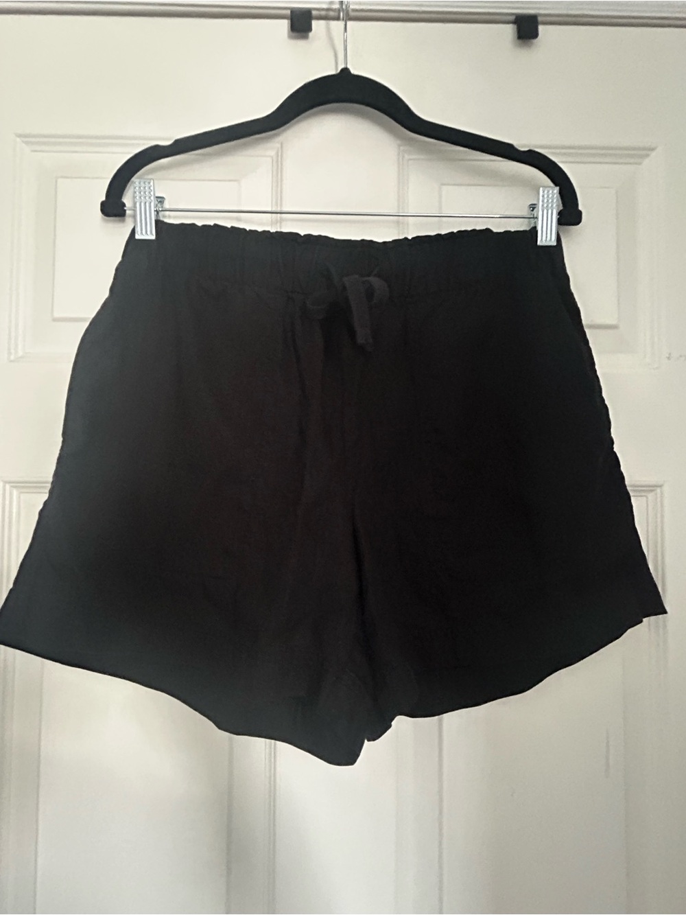 Hilary Radley Black Bermuda Drawstring Shorts with Pockets